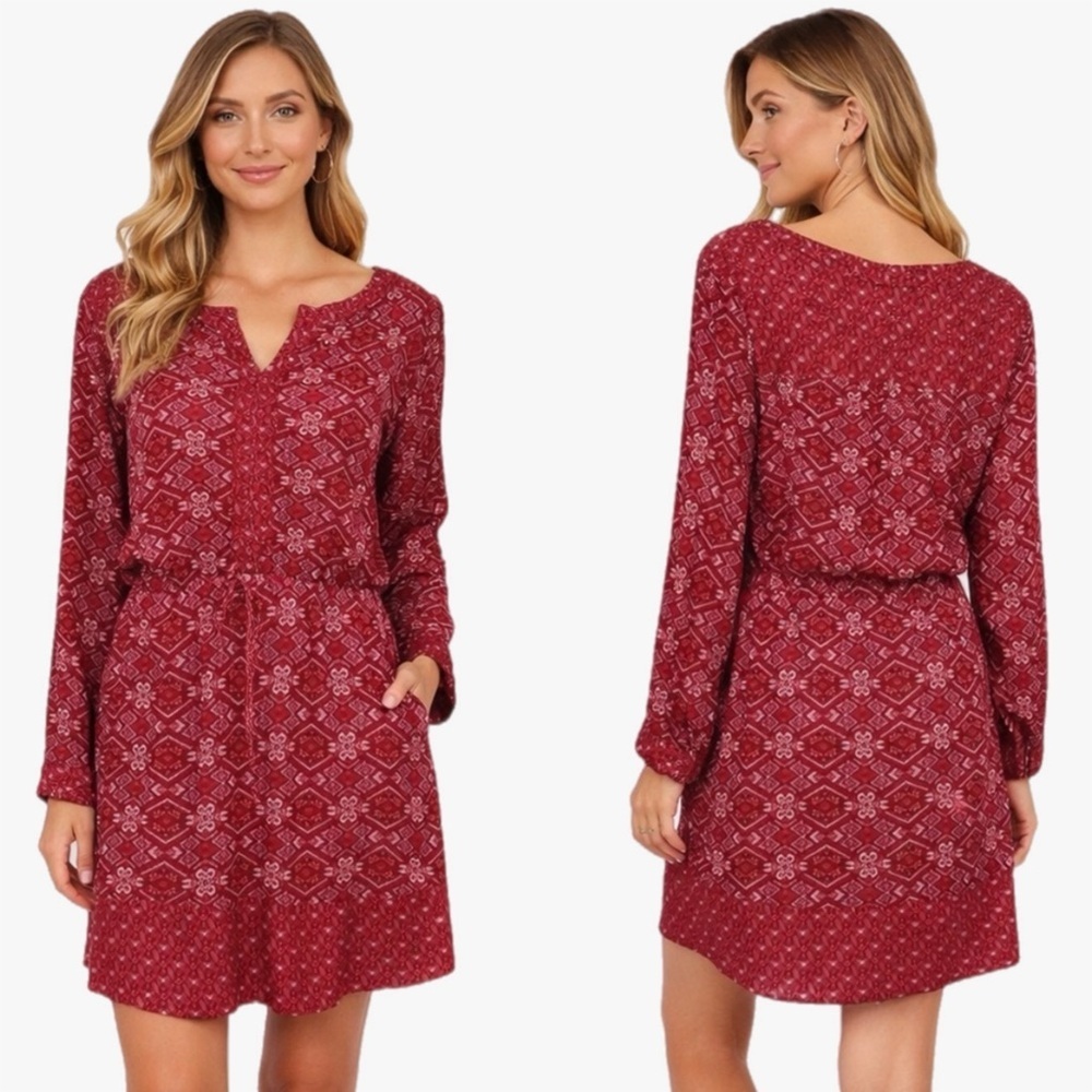 Alya Boho Hippie Geo Print Dress 10M